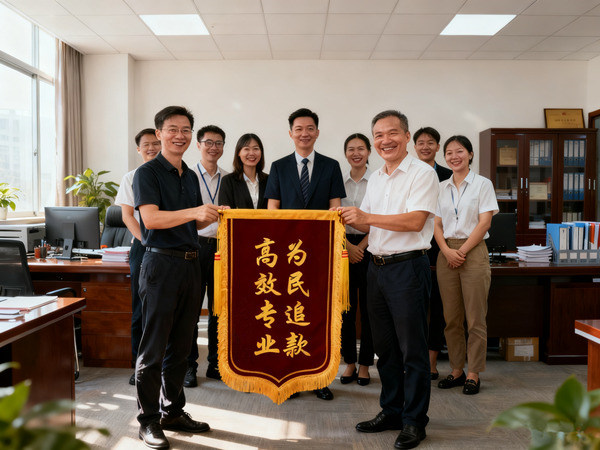 客户为东莞律达收债公司送来锦旗